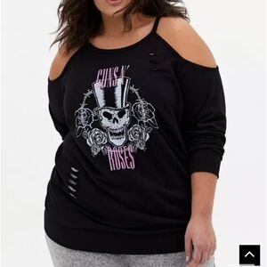 Women's Black Cold Shoulder Top